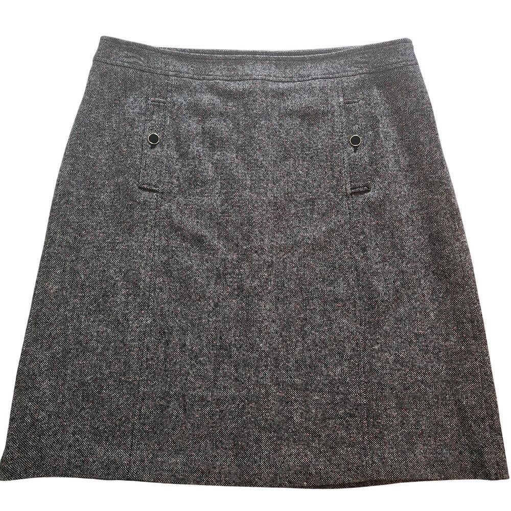 Talbots Gray Tweed Midi Skirt